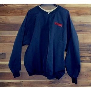 Red Vines Candy Antiqua Men's XXL Navy Blue Nylon Sweatshirt V Neck Pullover